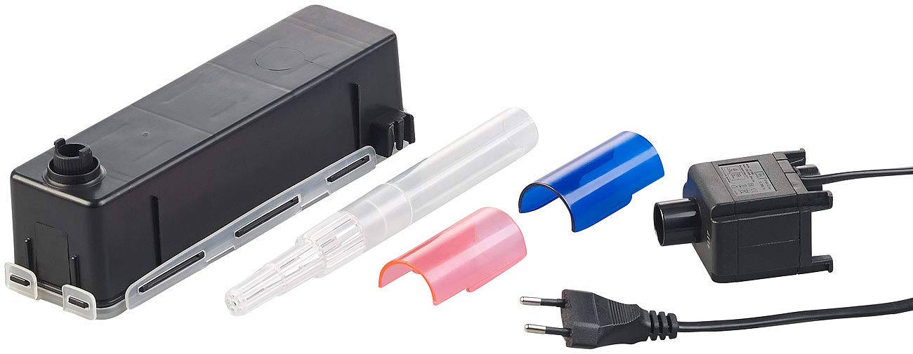 infactory Mini Aquarium Set: Beleuchtetes Panorama-Aquarium Hexagon, Komplett-Set, 19 l (Mini Komplettset, Panorama Komplettset, Eck)