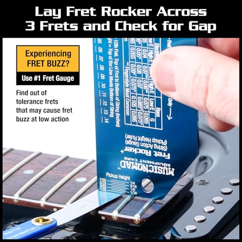 Precision Fret gauge, 4 key to evaluate fret, Blue - Image 3