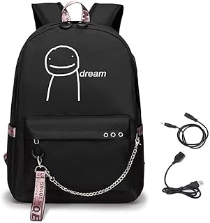 Dreamwastaken Dream Smile Merch Sacchetto di scuola Daypack Ragazza Zaino Viaggio Donna Backpack con Caricatore USB