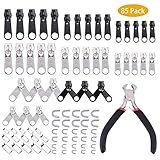 85 Stück Reißverschluss Reparatur Set,Reißverschluss mit Zangen,Ersatz Reißverschluss Set ,für andere Reißverschlussreparatur- und DIY-Projekte