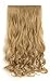 Onedor 20" Curly 3/4 Full Head Synthetic Hair Extensions Clip On/in Hairpieces 5 Clips 140g (25#-Light Golden Blonde)