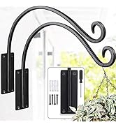 AQAREA Outdoor Bird Feeder Brackets: 2 Pieces Heavy Duty Hanging Plant Hanger - 16-inch Plant Wal...