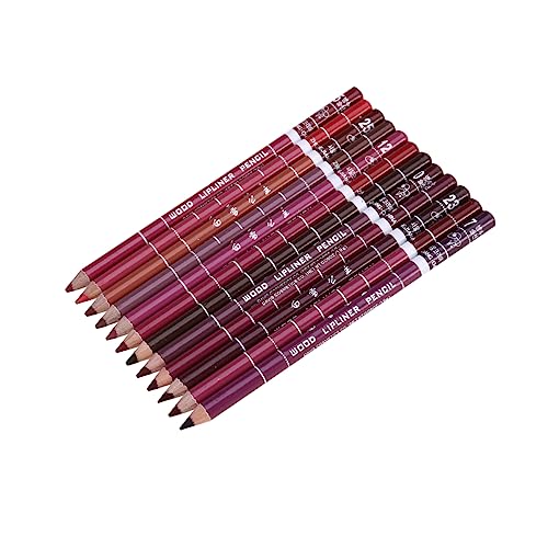 LALAFINA Waterproof Lipliner Pencil Set 12 Colors Random Lip Liner Pencils Makeup Kit for Women Comfortable Application
