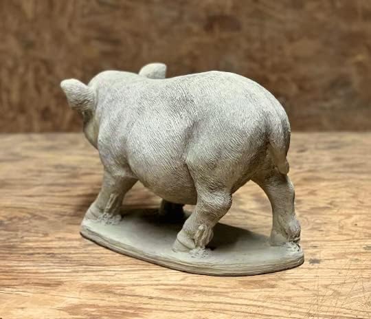 Massive Pig Statue Concrete Farm Animal Figure Large Standing Pig Figurine Garden Art