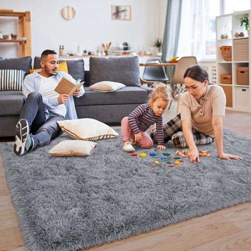 Image of 3x5 feet Soft Area Rug for Living Room and Bedroom, Modern Indoor Floor Carpet with Non-Slip Backing, Comfortable Decorative Home Decor Rug, Easy Clean & Durable- (Grey, Rectangular)