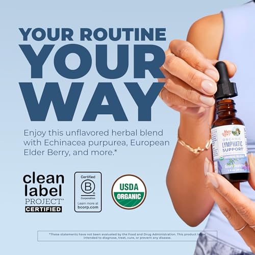 Image of MARYRUTH'S Lymphatic Support Liquid Drops USDA Organic | Herbal Blend with Echinacea & Elderberry | Blue Vervain | Vegan | Alcohol-Free | Non-GMO | 30 Servings