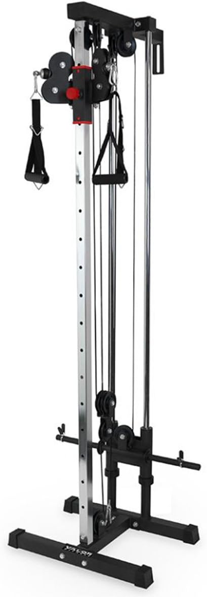Wall Mounted Cable Machine, Dual Adjustable Pulley System with 16 Height Positions, Space-Saving Home Gym Strength Training Equipment