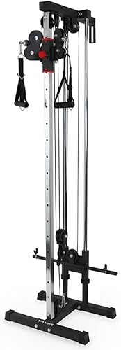 Valor Fitness Wall Mounted Cable Machine, Dual Adjustable Pulley System with 16 Height Positions, Space-Saving Home Gym Strength Training Equipment