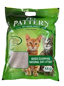Hoito Pet Pattern Quick ? Clumping Natural Cat Litter with Benefits of Non Scented, Excellent Absorbency, Super Odour Control, Low Dust Formula, 5KG