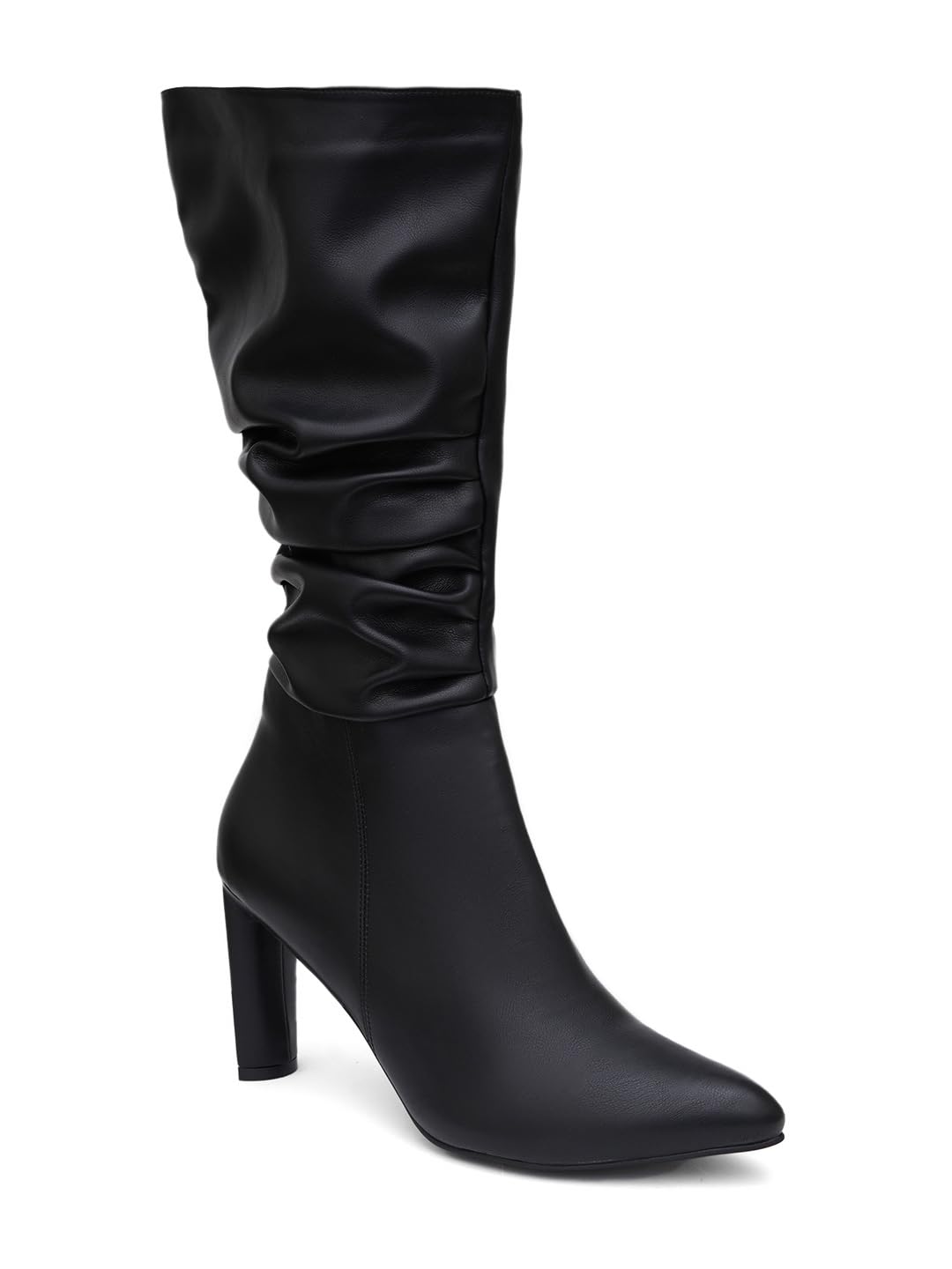 SHERRIF Black Color Block Heels Calf Length Boots for Women (B0CS9KQLXT) Amazon Price History, Amazon Price Tracker