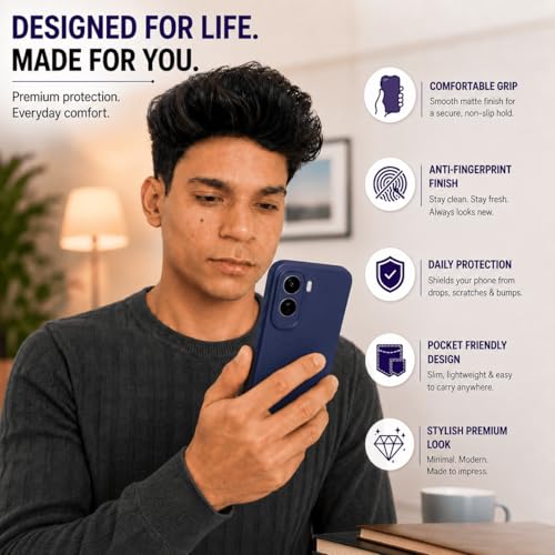 Image of FIRST MART Matte Silicone Back Cover for Vivo T5 Pro - Blue