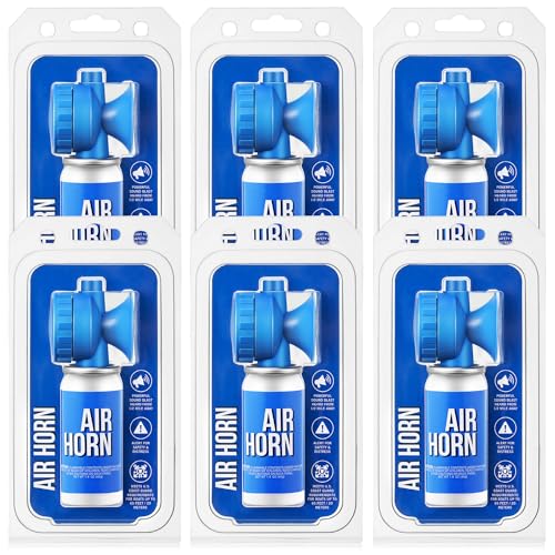Saillong 6 Pack 1.4oz Marine Boat Air Horn, Loud Air Horns for Safety, Mini Small Blow Fog Bear Horn, Meet Coast Guard, Emergency Use for Marine Boating Sporting Events Outdoor Alarm