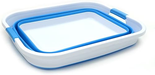 Miniatura 4 de SAMMART Canasta plegable de plástico para la ropa sucia, recipiente de almacenamiento plegableorganizador, ahorro de espacio, rectangular