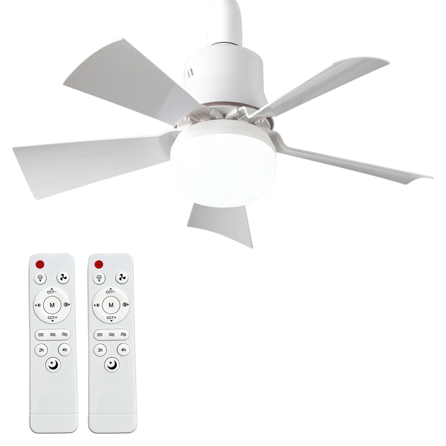 YumSur LED Deckenventilator mit Beleuchtung E27,40 W Ventilator lampe,Dimmbar Deckenbeleuchtung 3 Farben,3 Geschwindigkeiten,Moderne Lüfterbeleuchtung für Wohnzimmer,Schlafzimmer(style2 white)