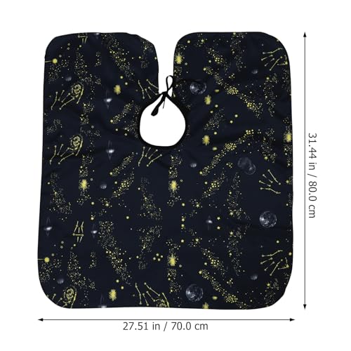 Balacoo Set de 3 capas impermeables para corte de cabello con patrón celestial para niños y accesorios de peluquería miniatura 2