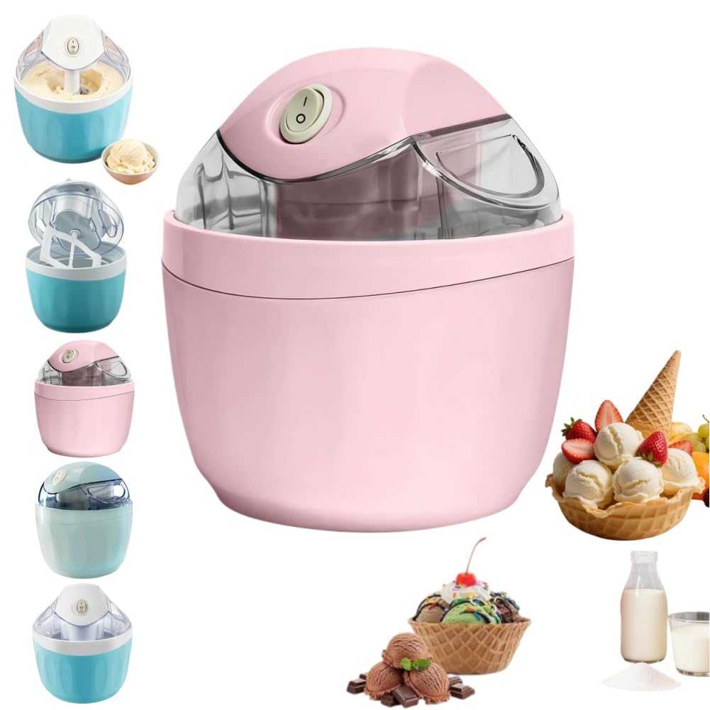 Kleine Heim Mini Eismaschine Nur 15 Minuten DIY Mini Eismaschine One-Touch Dessertbereiter Einzelportion Gelato FrozenJoghurt Milch Kompakte Elektrische Maker für Küche Familie Leckereien