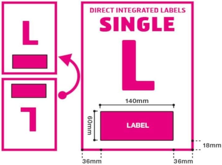 Priory Direct A4 Single Integrated Label Label Size 140mm x 60mm, Style L 1,000 Sheets