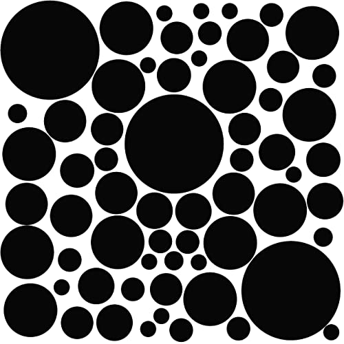 Black Polka Dot Wall Decals, Girls Room Wall Decor Stickers, Wall Dots, Vinyl Circle Peel & Stick Diy Bedroom, Playroom, Kids Room, Baby Nursery Toddler To Teen Bedroom Decoration 3" - 6.5" (Black) #TOP7