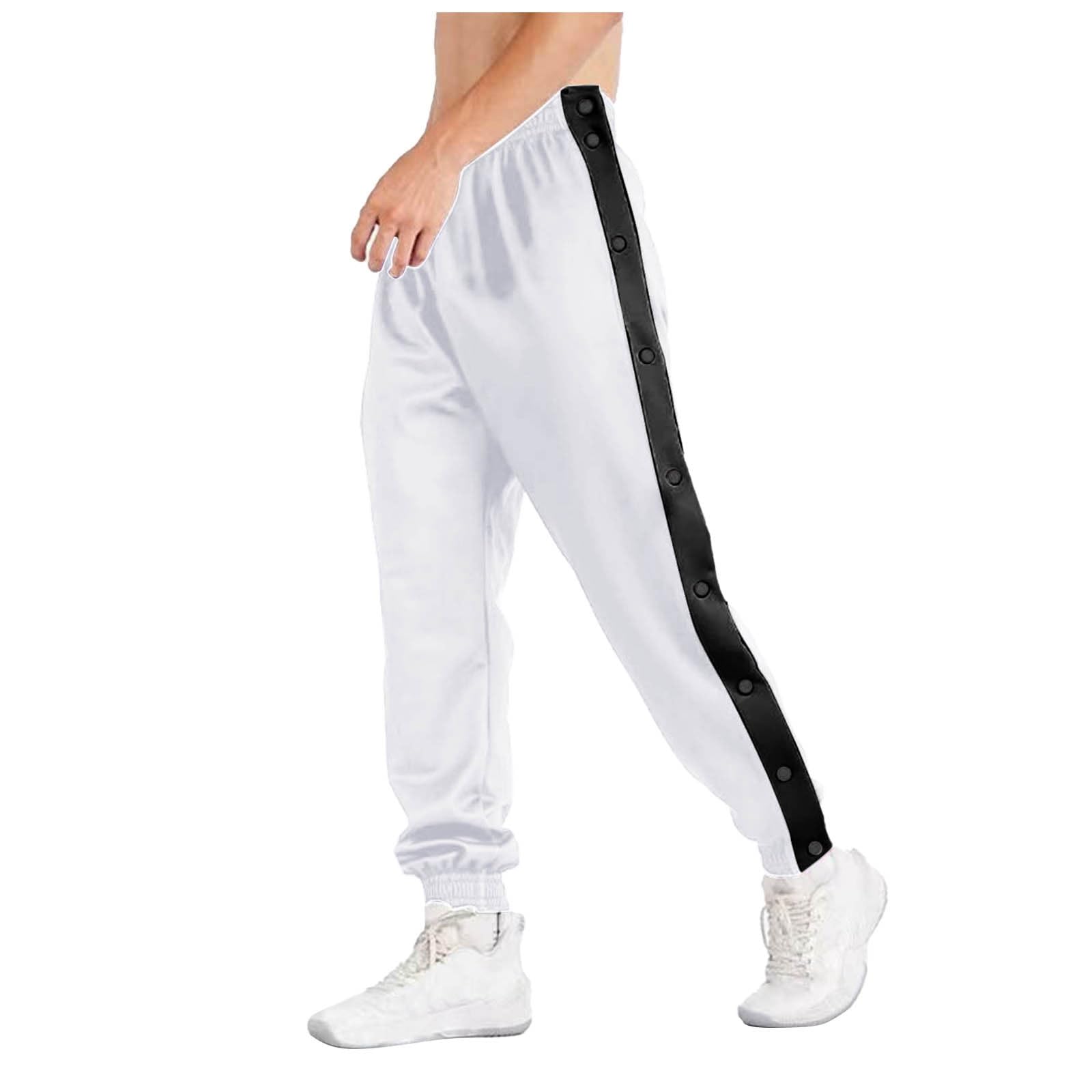 Pantalones de rehabilitación para mujer con apertura lateral – Pantalones de entrenamiento para hombre con botones laterales con botones – Pantalones de chándal para chicos – Pantalones deportivos