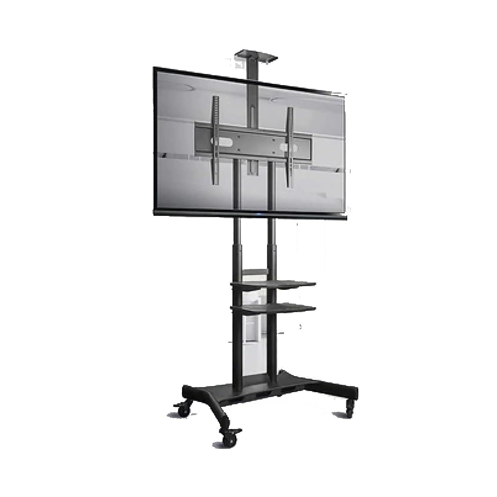 HPTHLY Mobile Tv Cart Stand With Wheels - Lcd Tv Frame Floor Stand - Portable Tv Floor Stand, Fits 32 To 75 In Lcd Led Plasma Flat Screens With Storage Shelves