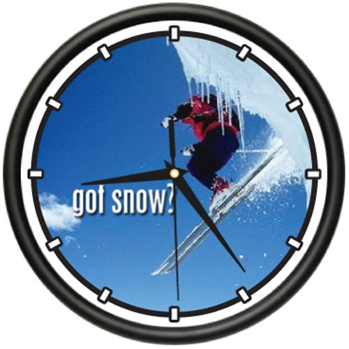 Reloj de Pared Analógico SignMission Snow Skiing 10 in miniatura 1
