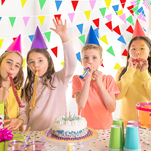 20 Sets 1640 Ft 1000 Pcs Colorful Flag Pennants Multicolor Rainbow Pennant Banner Outdoor Garland Grand Opening Banner Nylon Cloth Triangle Flag Banner For Birthday Carnival Theme Party Decorations #TOP3