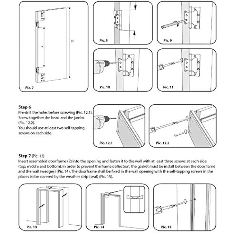 VDOMDOORS Mela 7444 | Double Swing Interior French Doors with Glass, MDF, Hardware Included, 36x80, White, Modern