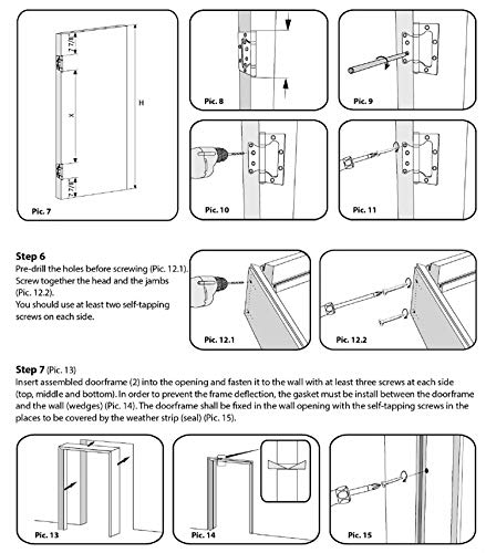 Vdomdoors Solid French Double Doors 36 X 80 Inches Opaque Glass/Sete 6933 White Silk/Wood Solid Panel Frame/Closet Bedroom Modern Doors #TOP4