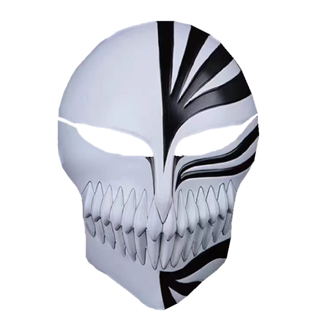 Manmicos Men's Black Anime Kurosaki Ichigo Cosplay Mask Accessories Pvc Mask Cosplay Props And Accessories (Black)
