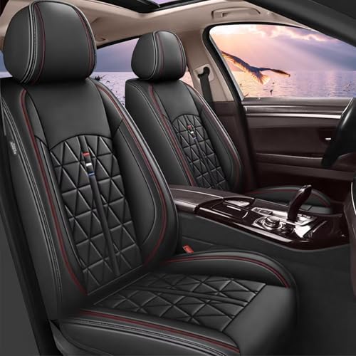 DISUTOGO Fundas de asiento de coche para Mazda CX-5 2013-2022, fundas de asiento delantero de coche de 2 asientos, piel sintética, impermeable, CX5, cojín de asiento compatible con bolsa de aire negro