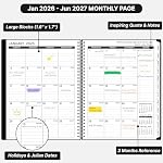 2026-2027 Monthly Planner, 18 Monthly Calendar Planner, January 2026 - June 2027, 8’’ x 10’’, 2026 Spiral Agenda with Tabs ＆Pocket, Flexible Cover, Organizer Notebook for Office Home School, Black - Image 2