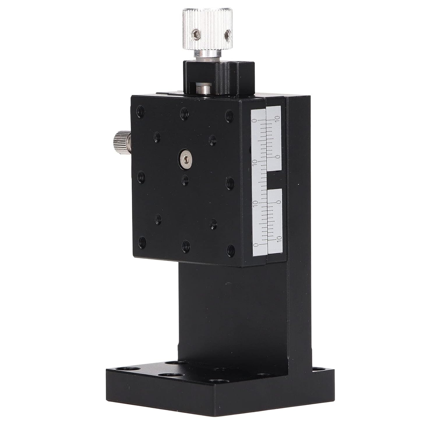Manual Z Linear Stage, Precision Z Axes Sliding Table with Feed Screw and Scale, Aluminum Alloy Displacement Platform for Microscopes and Lab Equipment (40X40mm)