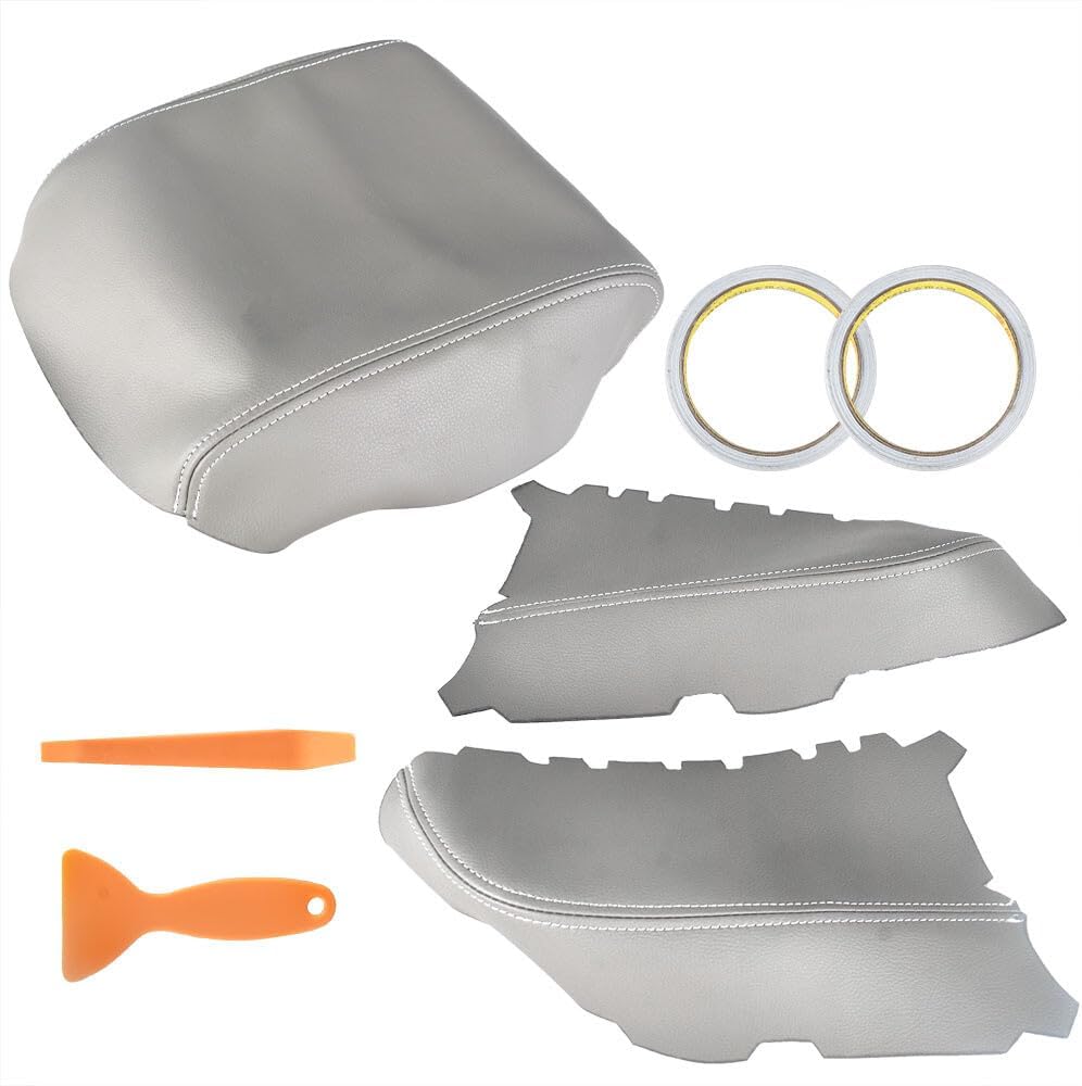 Pair Front Door & Center Armrest Cover For Honda Pilot 2009-2015 Gray OEM Equivalent Replacement