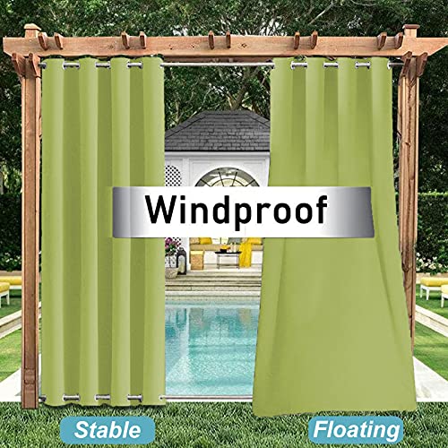 Rideaux d'extérieur imperméables vert 254x183cm pour terrasse - 6
