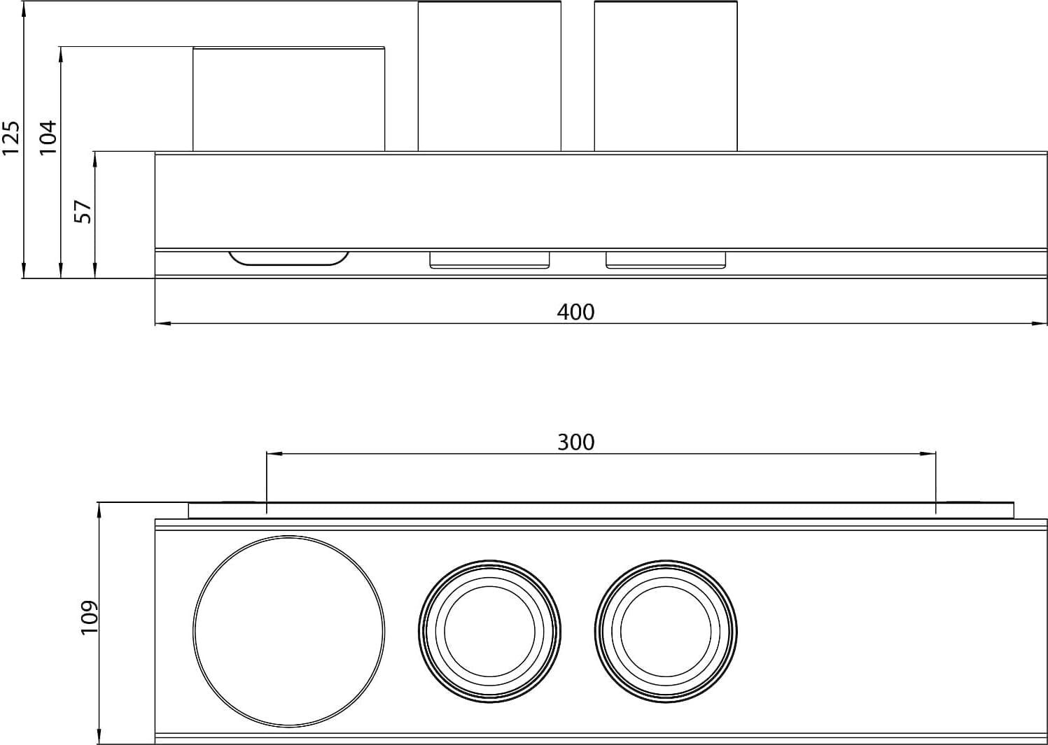 emco Aura Relingsystem zur Wandmontage I Ablagefläche mit 2 Kristallgläsern I Glashalter aus Aluminium für den Waschtisch, schwarz matt und klar