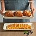 famiware Serving Platter, Rectangular 15.67/14.1/12.6inch Serving Dishes for Entertaining, Microwave Dishwasher Safe, Stoneware Serving Trays for Party, Turkey, Cheese, Ocean Series, Vanilla White