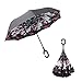 Double Layer Inverted Umbrella Cars Reversible Umbrella, Windproof& UV proof Reverse folding, Self-Standing & C-Shape by MY'S (Fairies)