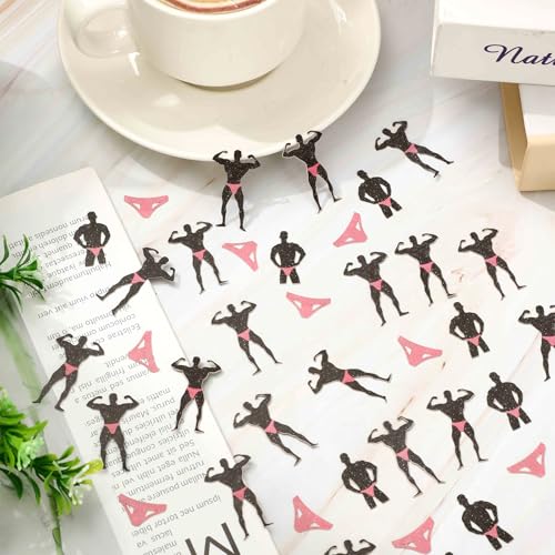 Image of Whaline 300 Pcs Bachelorette Party Table Confetti Funny Male Confetti Black Pink Table Centerpiece For Bridal Shower Party Decoration