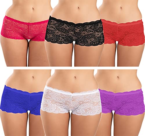 Image of FIMS - Fashion is my style Cotton Lycra Net Boy Short Panty for Womens, Mid Rise, Satin, Hipster Panties, Daily Use, Back and Front Coverage, Brief, See Main Image to Check How Many Panty You Will Get