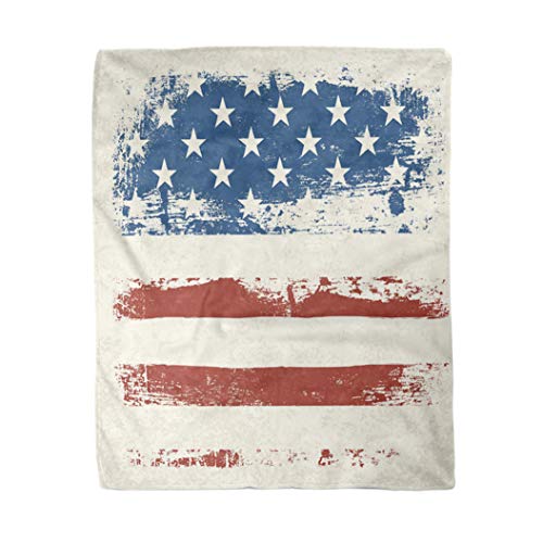 Manta De Franela Bandera Americana Militar Vintage Estados Unidos América Patriótica Ondeando Julio Mantas para Sofá Personalizada Caliente Manta De Felpa Suave, para Invierno, Cama, 150x200cm
