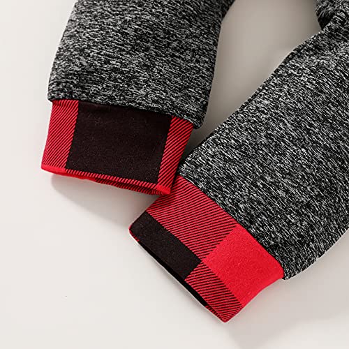 Kids Toddler Infant Baby Boys Girls Winter Outfit Christmas Plaid Hoodie Sweatshirt Jackets Shirt+Pants Xmas Clothes Set #TOP6