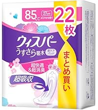Amazon.co.jp: [大容量]ウィスパー うすさら吸水 85cc 22枚 (尿漏れ
