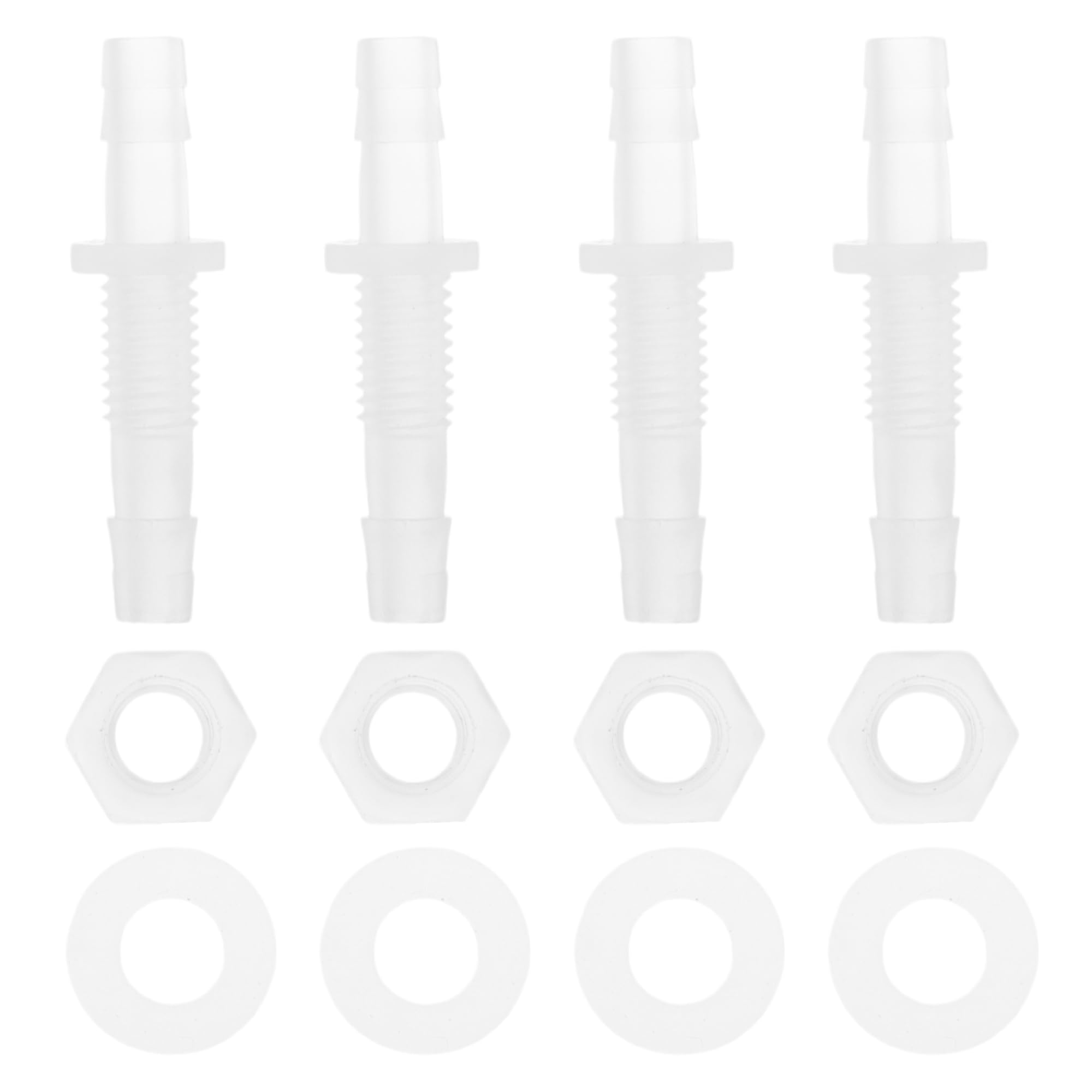 RATCHROLL 1 Set Plastic Hose Barb Fitting 15/64" Hose Barb Thru-Bulk Bulkhead Fitting Clear PP, 15/64"-M8