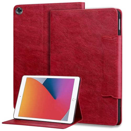 Bxithnr Funda para Huawei MediaPad M5/M5 Pro (10.8 Pulgadas) 2018 Carcasa PU + TPU Cuero [Auto-Sueño/Estela] Flip Case Cover con Función de Soporte - Rojo