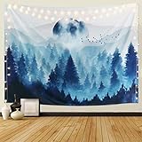 arbol pared decoracion ✔Uso y cuidado fáciles: puede colgar este gran tapiz forestal con tachuelas decorativas o alfileres fácilmente. Lavar en seco o lavar a mano con agua fría. También puede plancharlo fácilmente a baja temperatura.