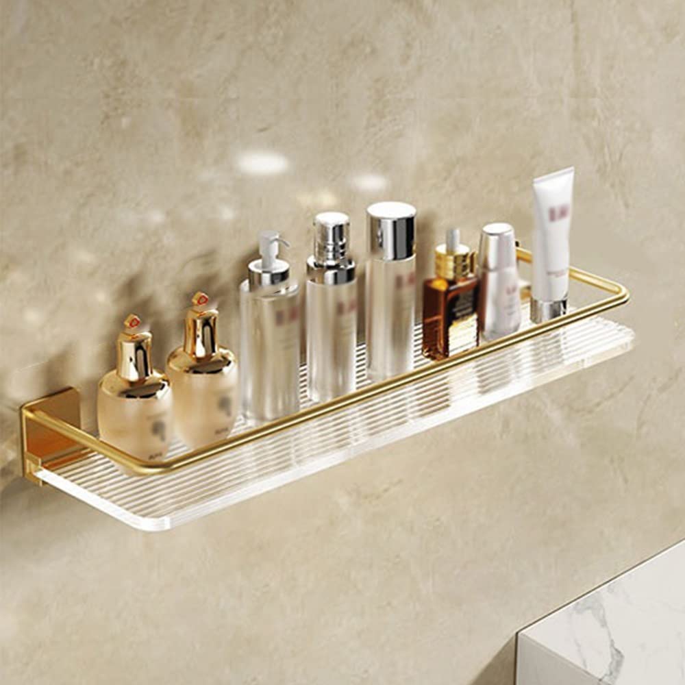 SaryEdge Gold Floating Corner Shower Shelf with Towel Bar - RustproofSpice Rack for Bathroom Kitchen Bedroom - 40cm Stylish Storage Solution,étagère De 30 Cm,étagère De 30 Cm