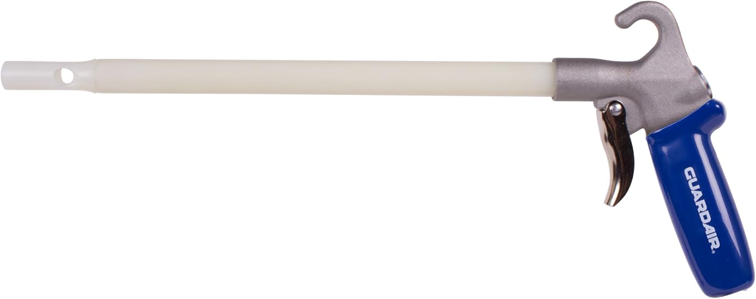 Guardair Long John Safety Air Gun - 24 inch Nylon Extension, Pistol Style Grip, OSHA Compliant Venturi Nozzle, 1/4 Inch FNPT Inlet (75LJ024NN)