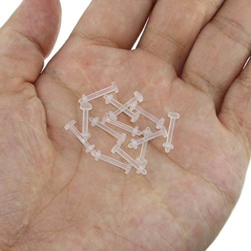 Oasis Plus 10pcs 14G Clear Flexible Bioplast Retainer Lip Studs Monroe Labret Belly Rings Snake Bites Eyes Piercing3