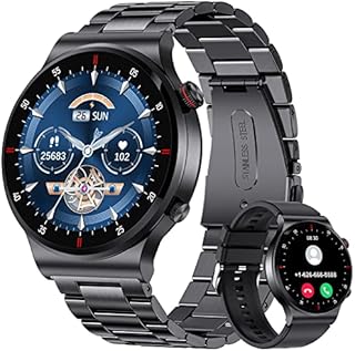 LIGE 2023 Smartwatch Herren mit Telefonfunktion,1.39 Zoll Fittness Armbanduhr Herren mit Schrittzähler/Blutdruckmessung,IP67 Wasserdicht Outdoor Metallarmband Smart Watch für Android iOS