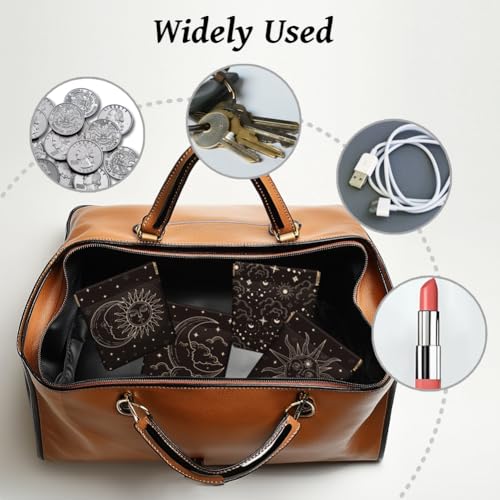 Peacoblue 4Pcs Small Leather Squeeze Coin Purse for Women-slogans and flowers Pattern Waterproof & Durable Change Pouch Mini Money Wallet,Best Gift for Adult Girls4